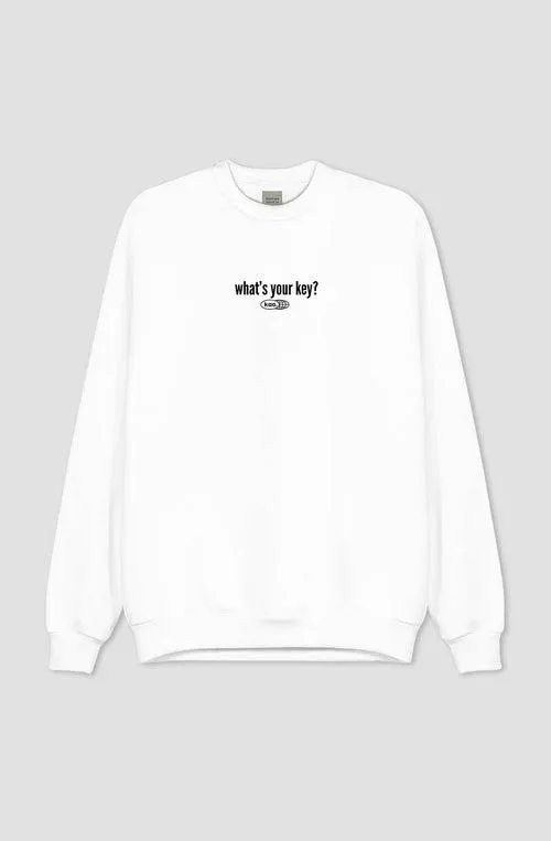 Organic Cotton What's Your Key White Sweatshirt