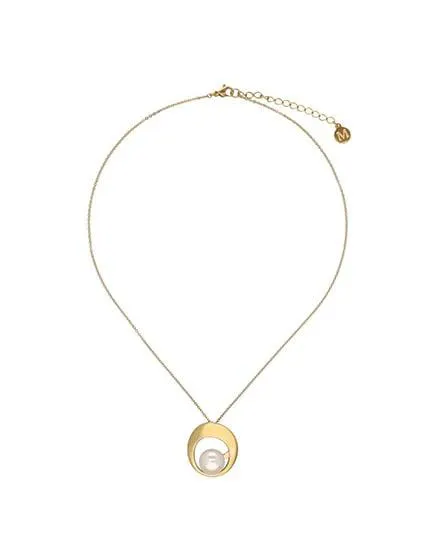 Colgante con perla Petra en acero dorado