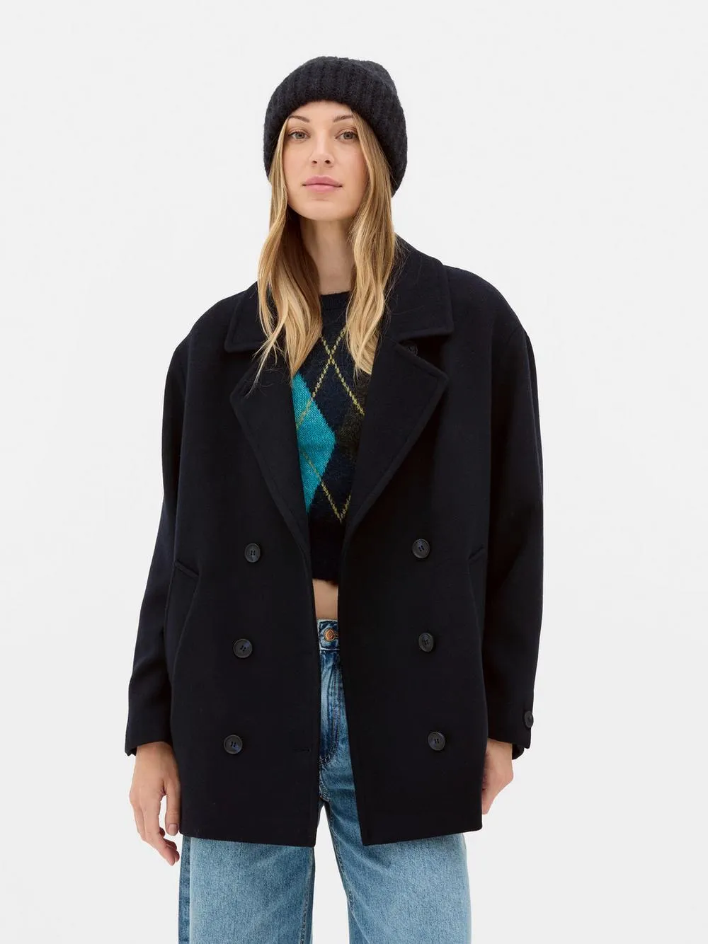 Chaquetón marinero con doble botonadura de Rita Ora