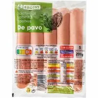 Salchichas de pavo EROSKI, sobre 200 g