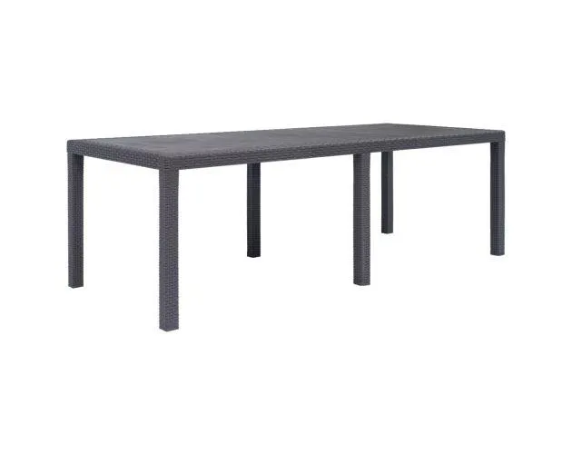 vidaXL mesa de jardín de plástico aspecto ratán marrón 220x90x72 cm