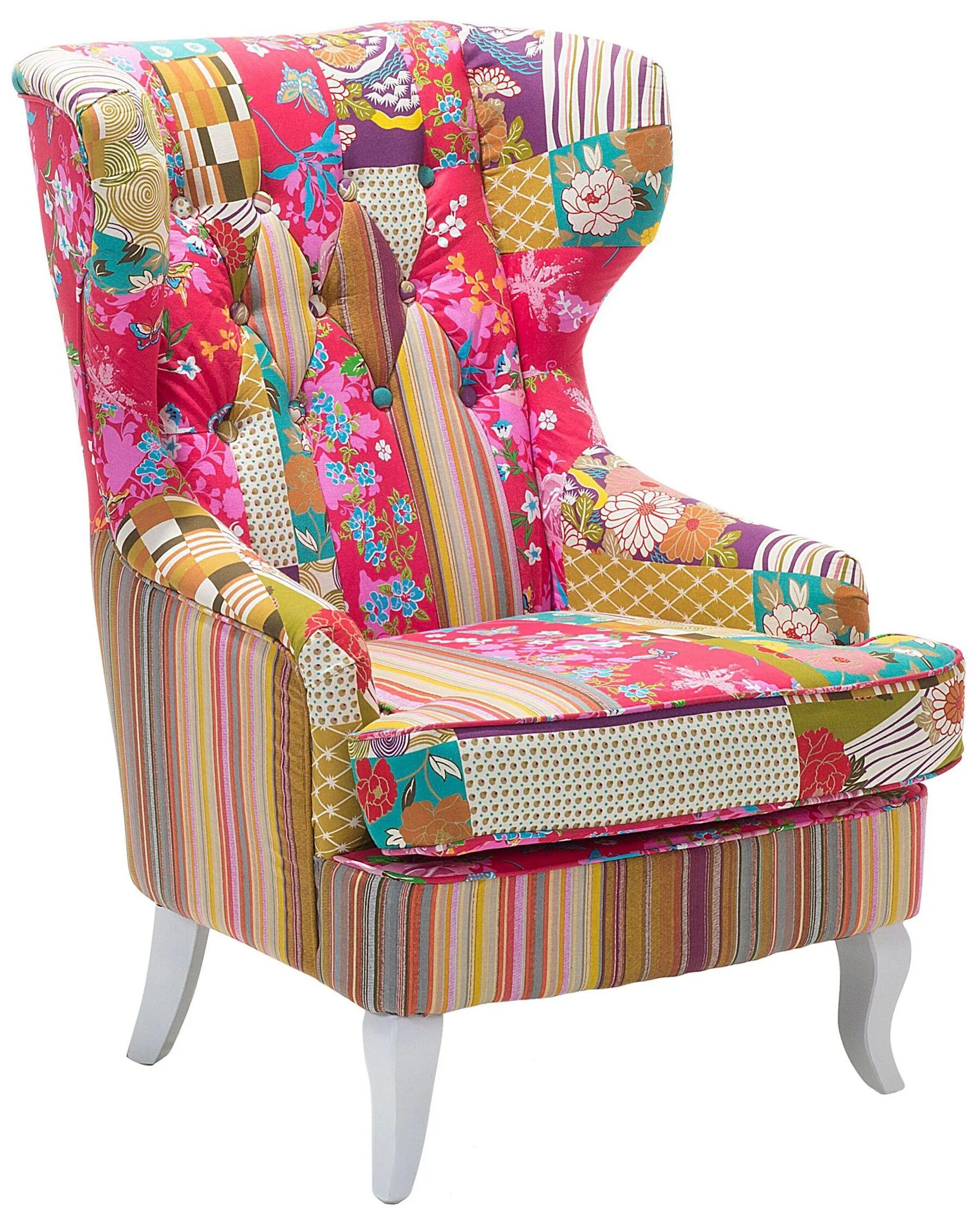 Sillón orejero MOLDE Tela Fucsia