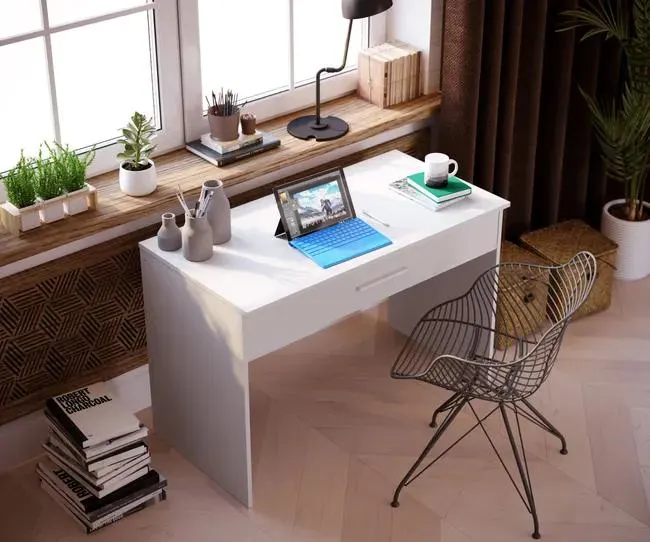 Escritorio SAME 1 cajón grande 110x56x81 cm blanco TALESA