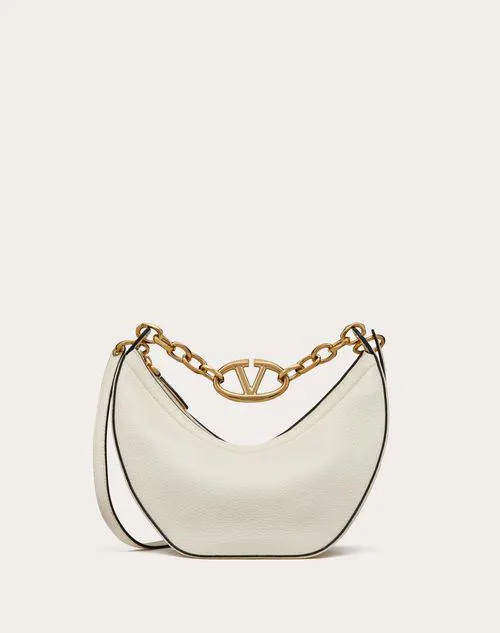 BOLSO HOBO PEQUEÑO MOON DE CUERO CON CADENA Y EL VLOGO