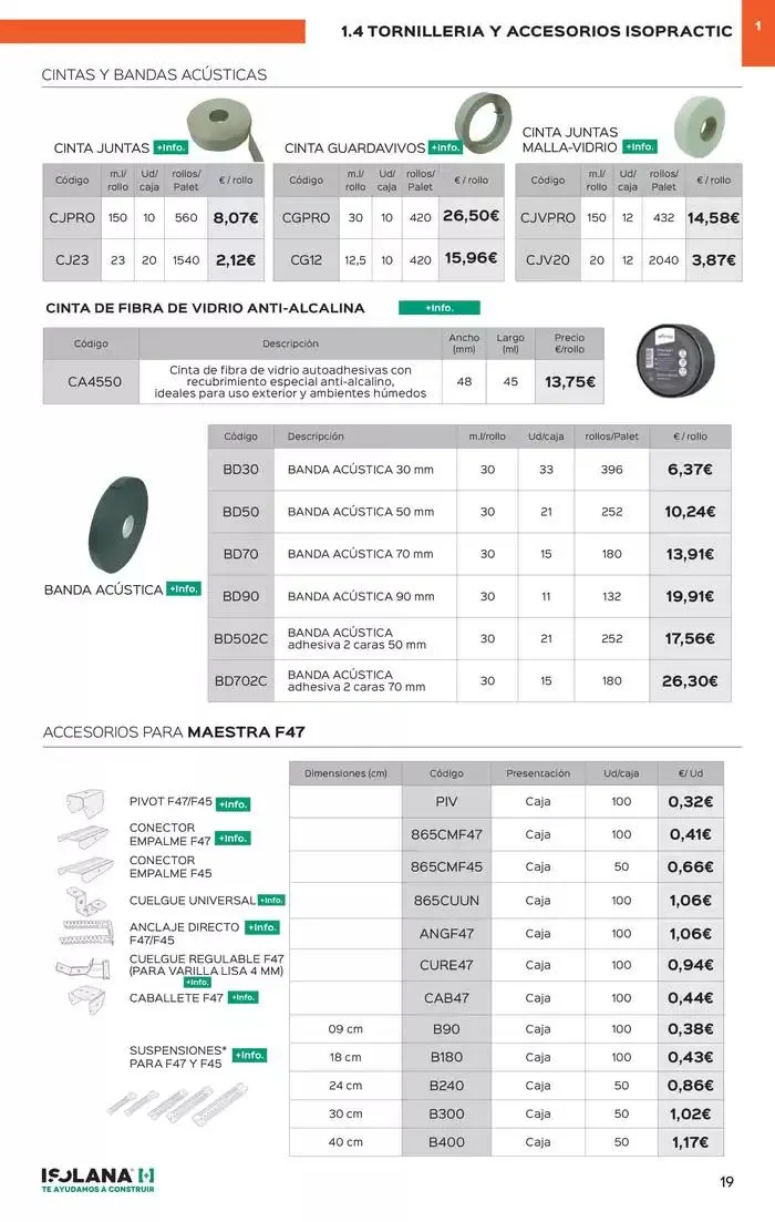 Catálogo de PLACA DE YESO LAMINADO – TARIFA ISOLANA 31 de marzo al 31 de marzo 2025 - Página 14