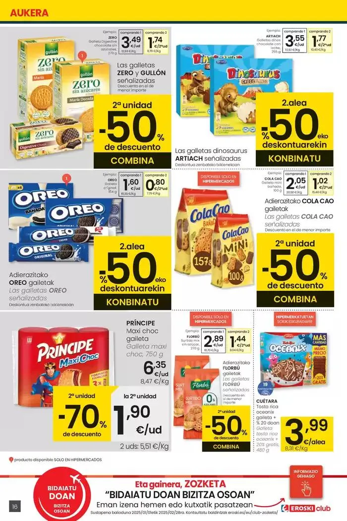 Catálogo de 2000 produktu baino gehiago, BETI PREZIO ONEAN HIPERMERKATUAK EROSKI 13 de febrero al 25 de febrero 2025 - Página 16