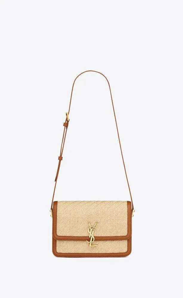 bolso cruzado mediano solferino de rafia y piel de curtido vegetal