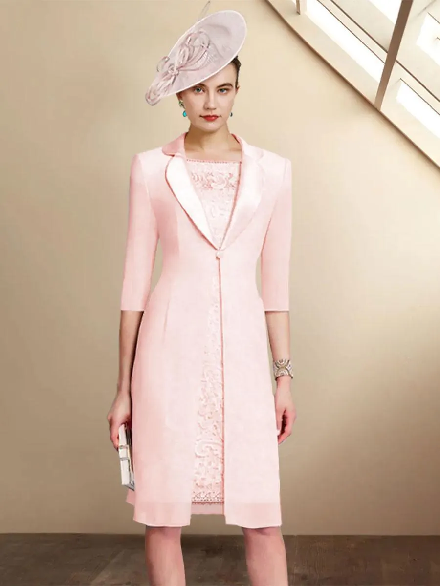 Vestido de fiesta para madre de la novia Joya Cuello Medias mangas Vaina Encaje Boda Vestidos de invitados Personalización gratuita