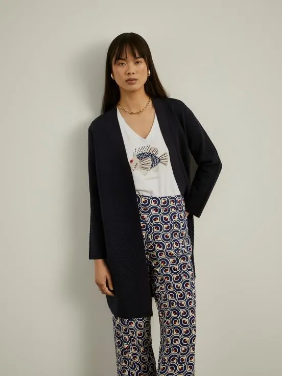 Cárdigan largo de canalé