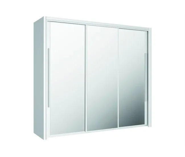 Armario 2 puertas correderas con espejo CYRUS 231cm blanco