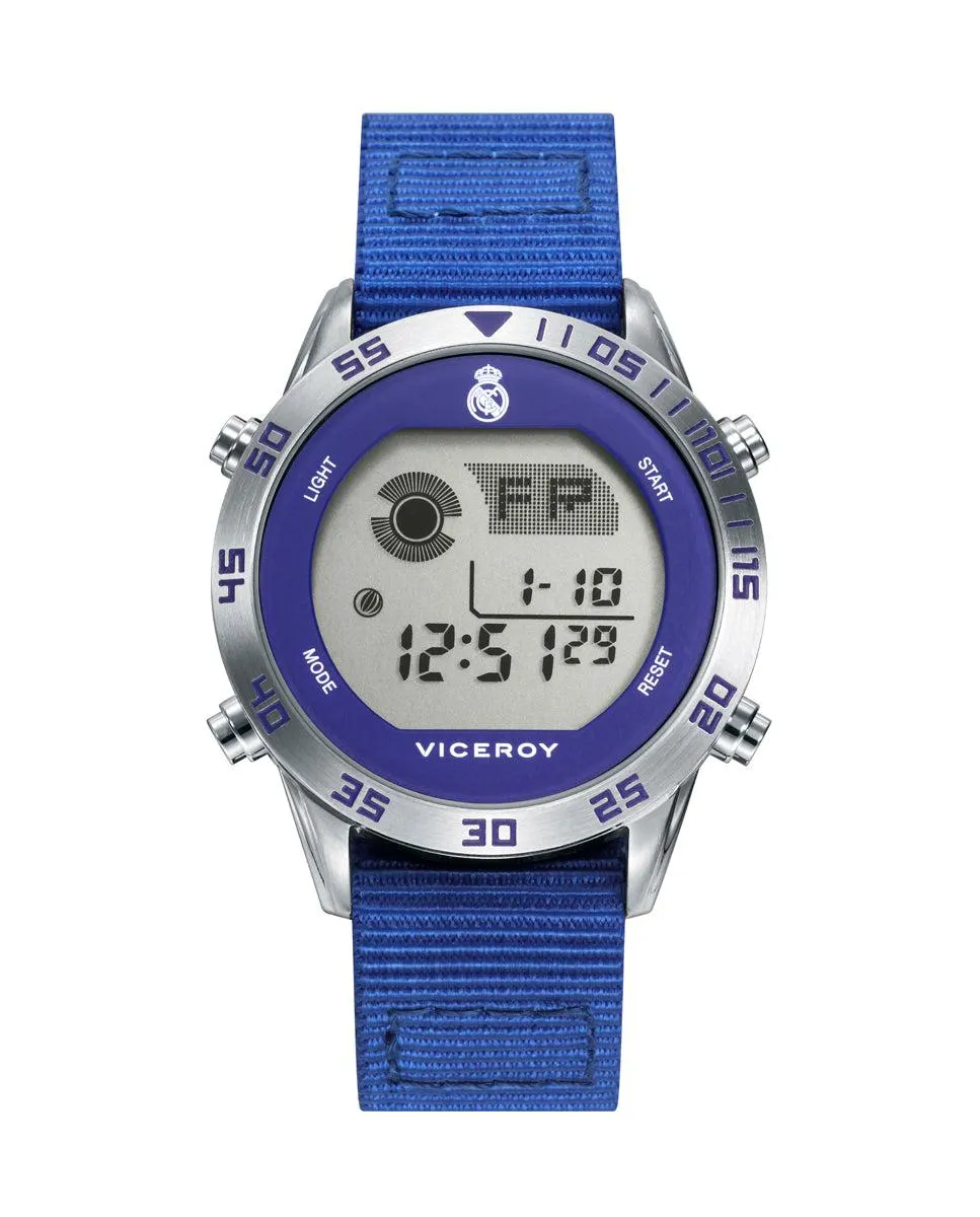 Reloj de niño Real Madrid digital de acero con correa de nylon azul