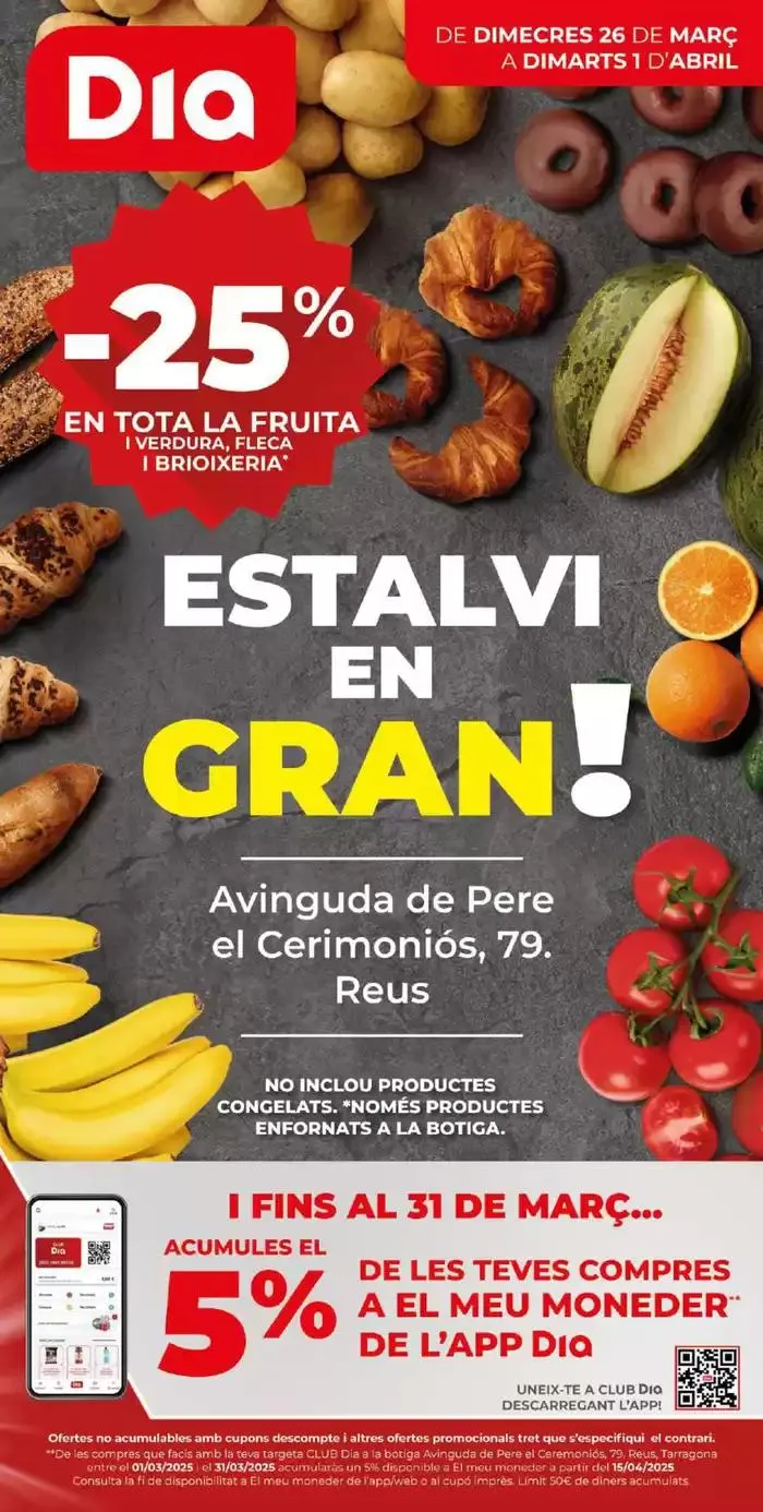 Catálogo de Estalvi en Gran del 26/03 a l’ 01/04 26 de marzo al 1 de abril 2025 - Página 1
