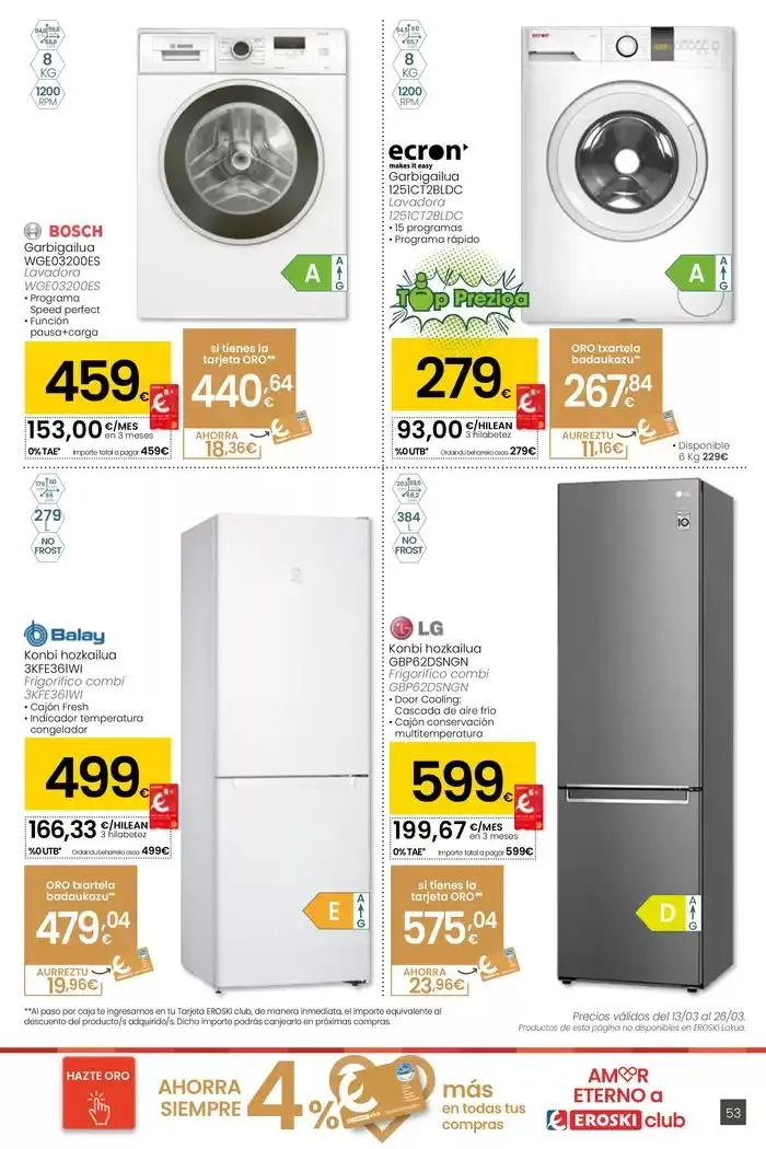 Catálogo de Prezio merkeagoa HIPERMERKATUAK EROSKI 13 de marzo al 26 de marzo 2025 - Página 53