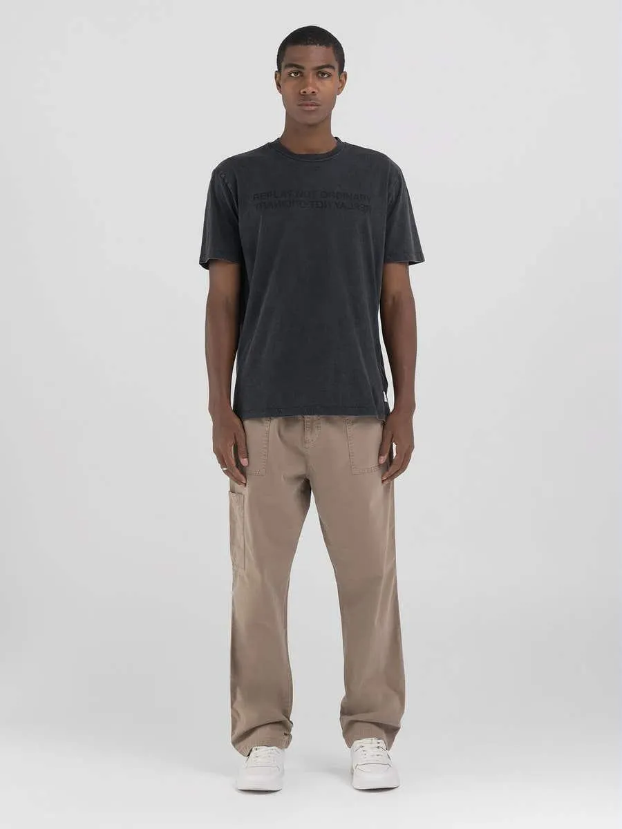 Camiseta de punto con cuello redondo y estampado