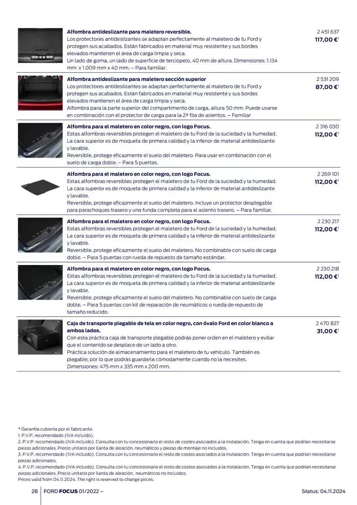 Catálogo de Ford de accesorios Focus 13 de noviembre al 13 de noviembre 2025 - Página 28