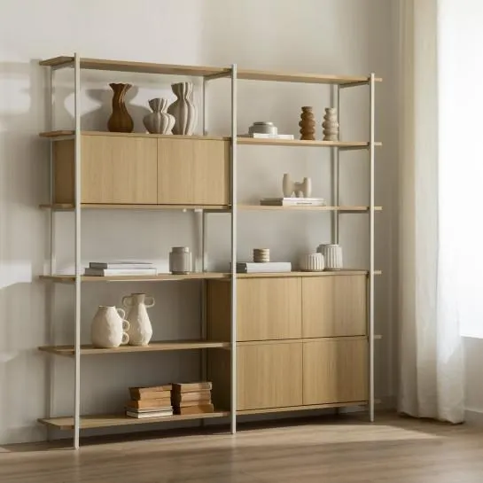 Estantería alta doble blanca