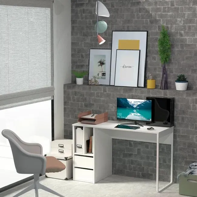 Mesa escritorio Nolita blanco 120x55x74 cm