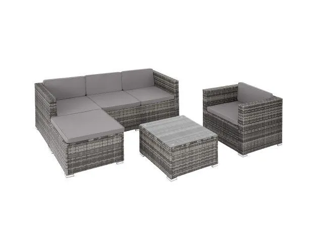 Conjunto de ratán lignano, gris