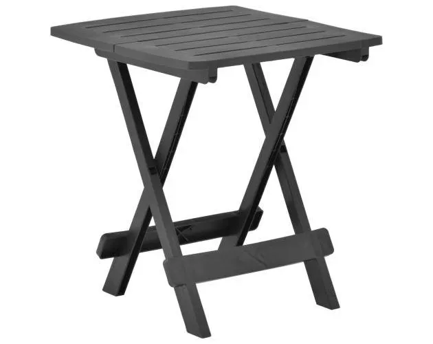 vidaXL mesa plegable de jardín plástico gris antracita 45x43x50 cm