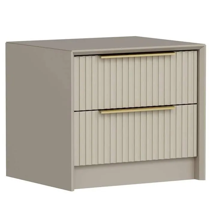 Mesilla de noche de 2 cajones Eurybie Beige