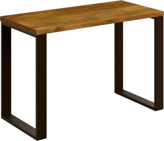 Mesa Estudio Escritorio de Madera Maciza Natural y Patas de Acero | Estilo Industrial | Uso como Escritorio, despacho, reunión