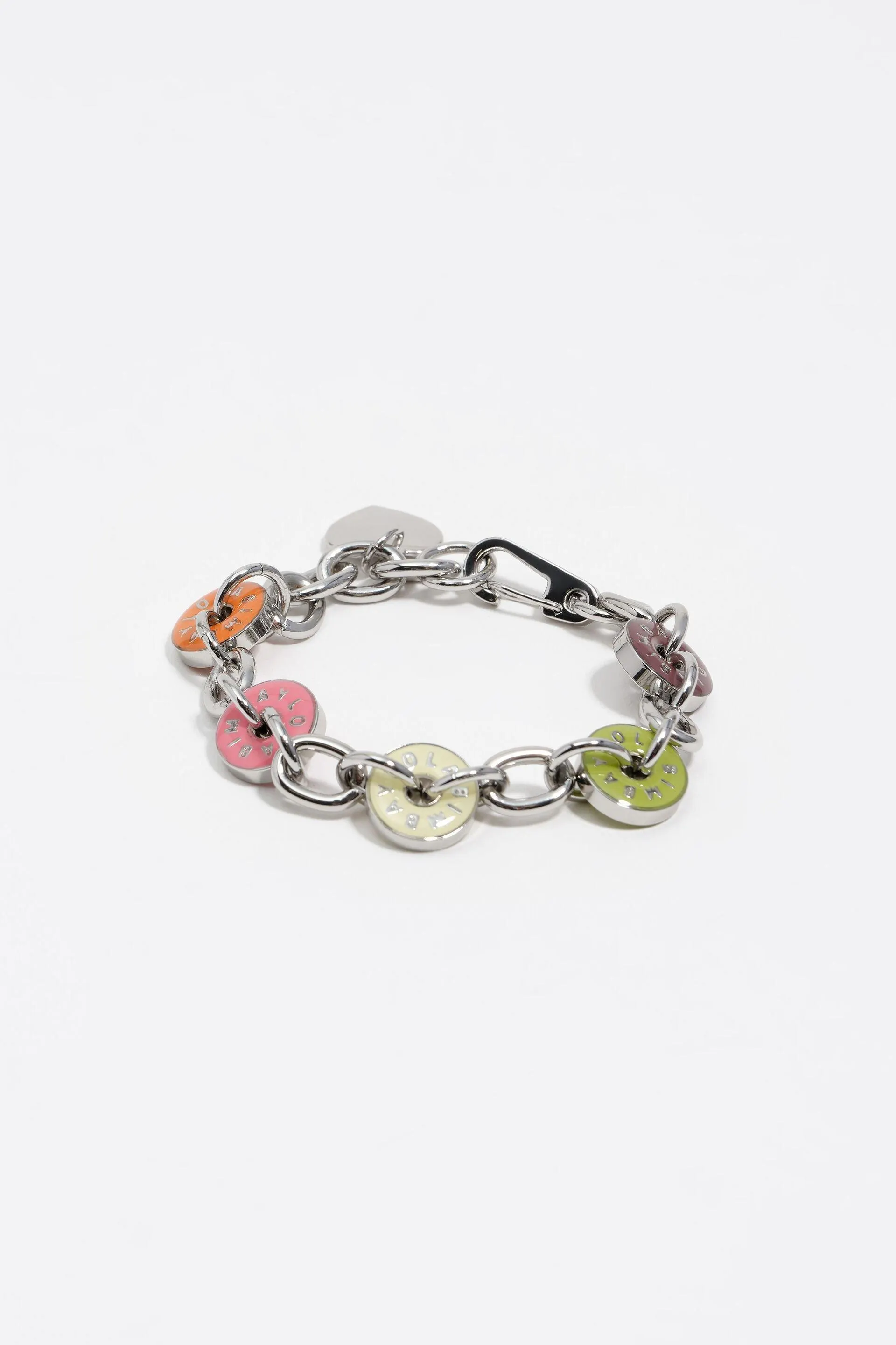 Pulsera logos plateada