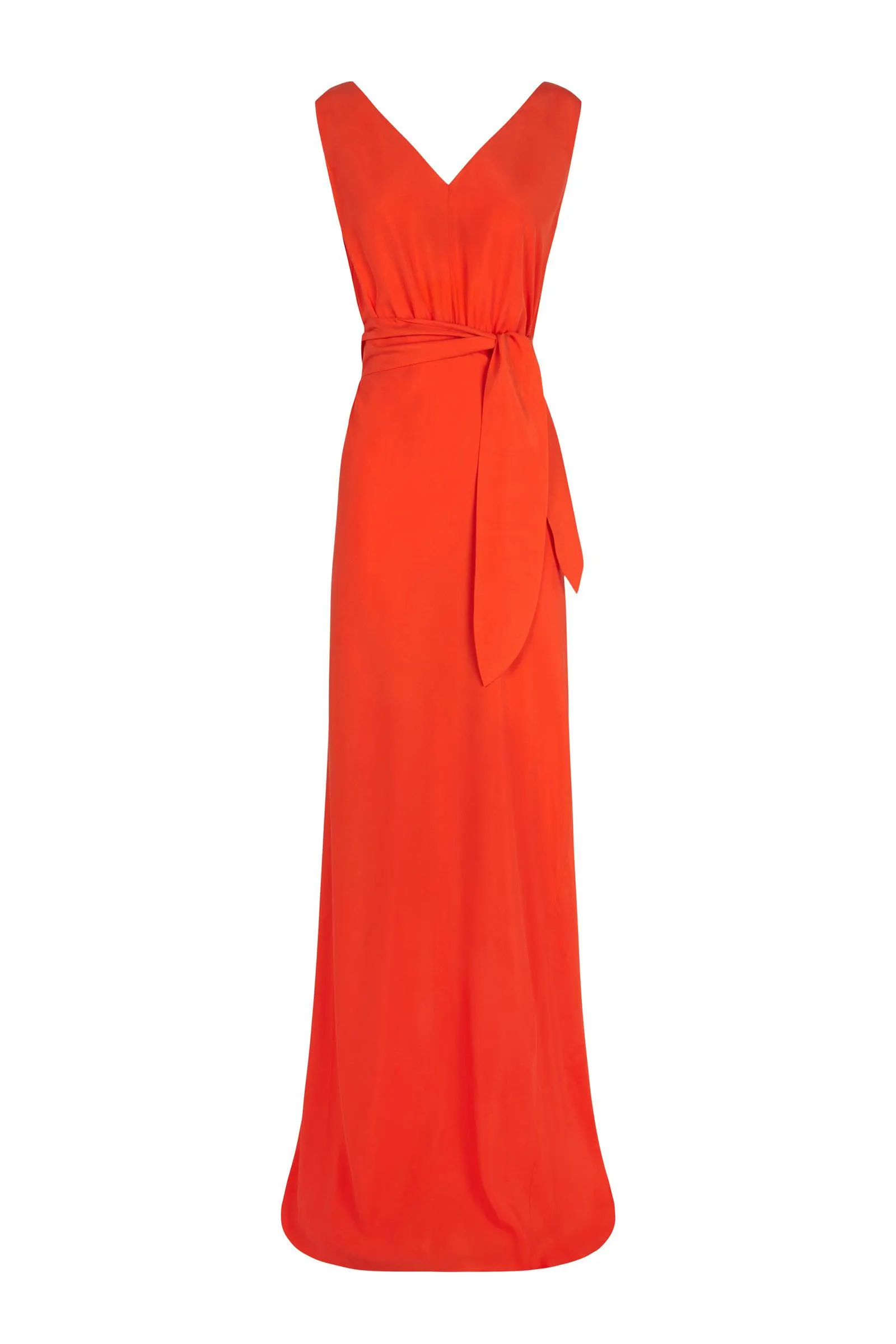 Vera, vestido largo en seda roja