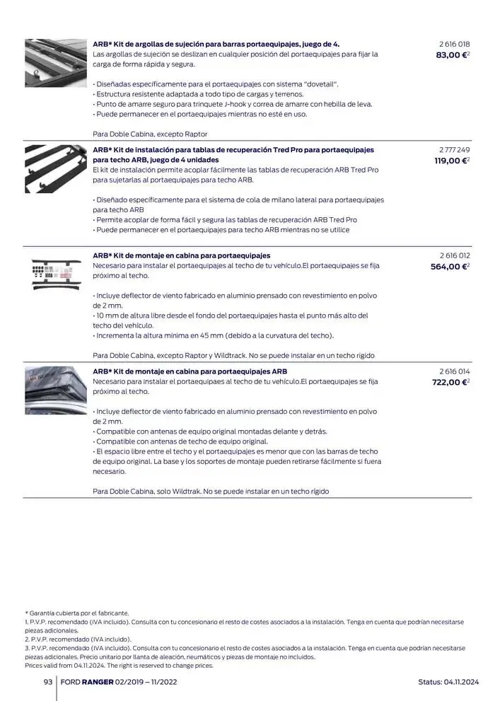 Catálogo de Ford de accesorios Ford Ranger 13 de noviembre al 13 de noviembre 2025 - Página 93