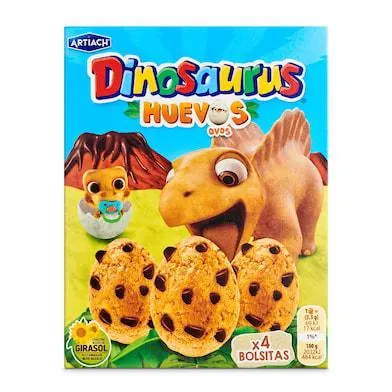 Galletas huevos de cereales con chocolate Artiach Dinosaurus caja 140 g