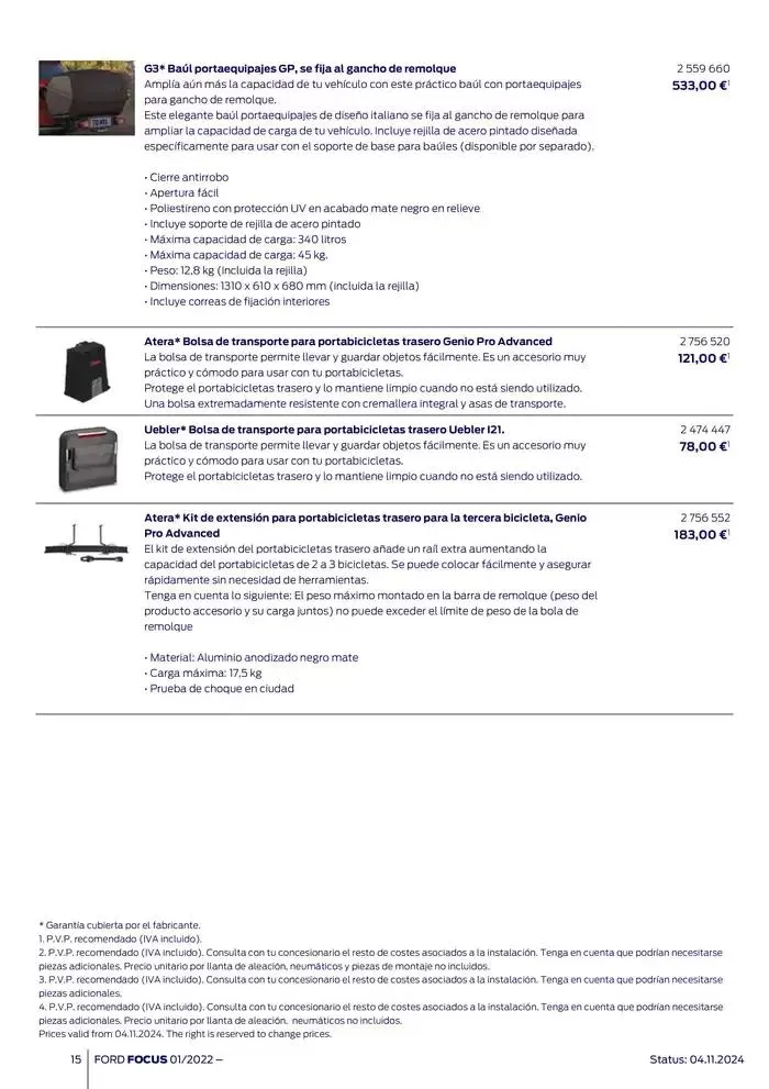 Catálogo de Ford de accesorios Focus 13 de noviembre al 13 de noviembre 2025 - Página 15