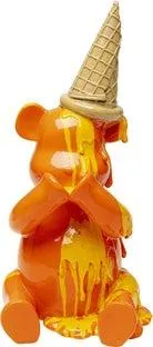 Figura Deco Sitting Gelato Bear Naranja 37cm