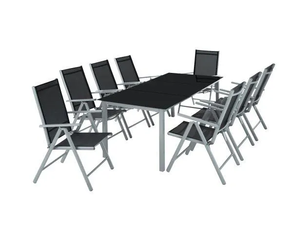 Conjunto de sillas de aluminio 8+1