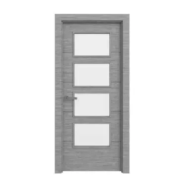 Puerta de Interior acristalada Dakar gris ceniza derecha 203x72,5 cm