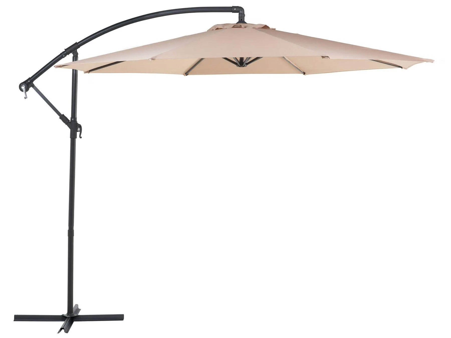 Sombrilla voladiza de poliéster beige arena/negro 300 cm RAVENNA II