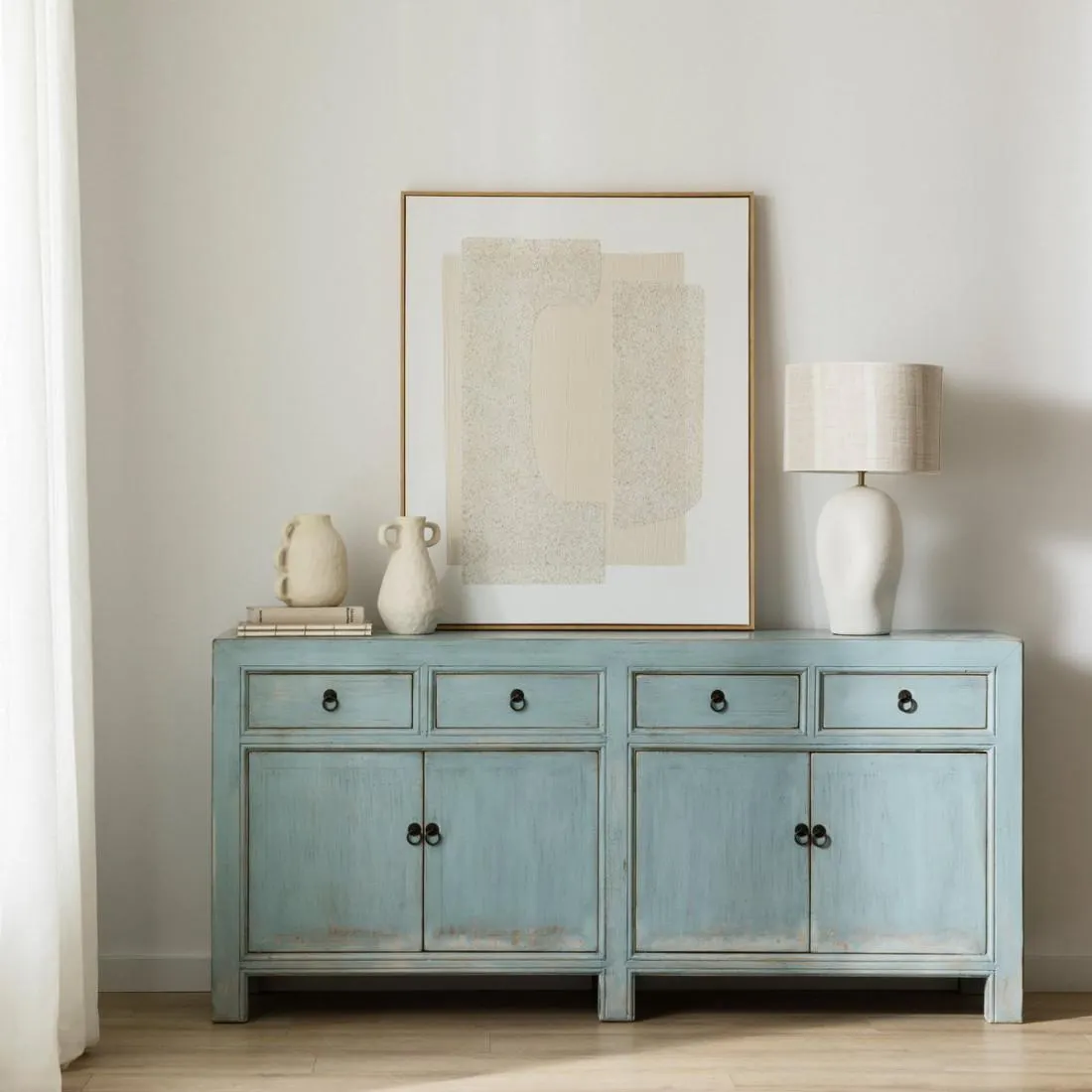 Aparador 180 de madera maciza azul