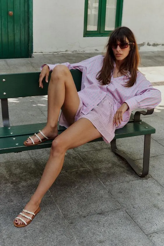 CAMICIA POPELINE A RIGHE