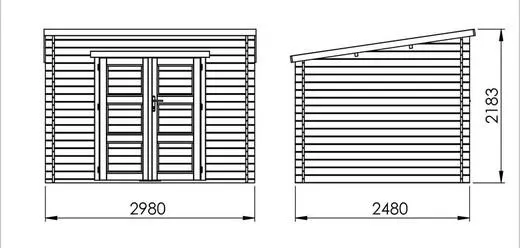 Cobertizo de madera Juno modern en varias dimensiones