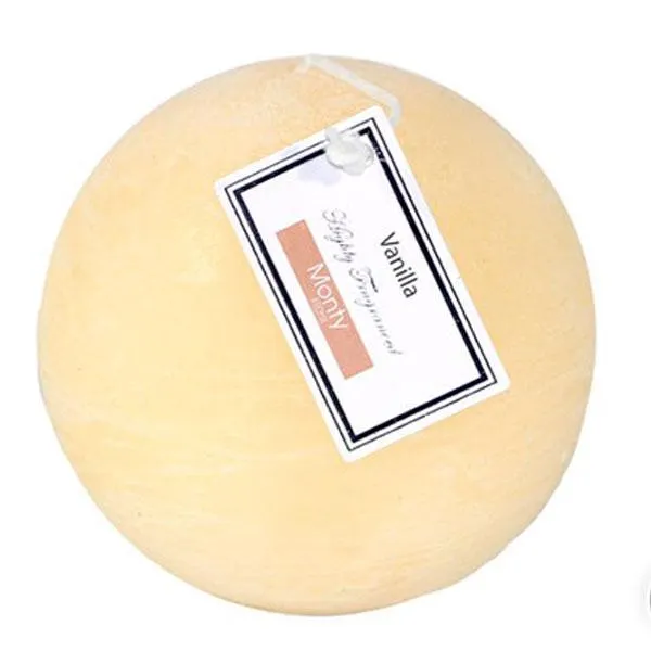 VELA BOLA PERFUMADA CREMA 9 CM