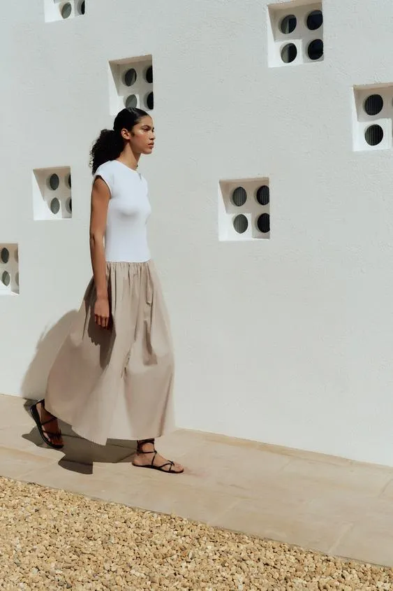 VESTIDO COMBINADO POPELÍN