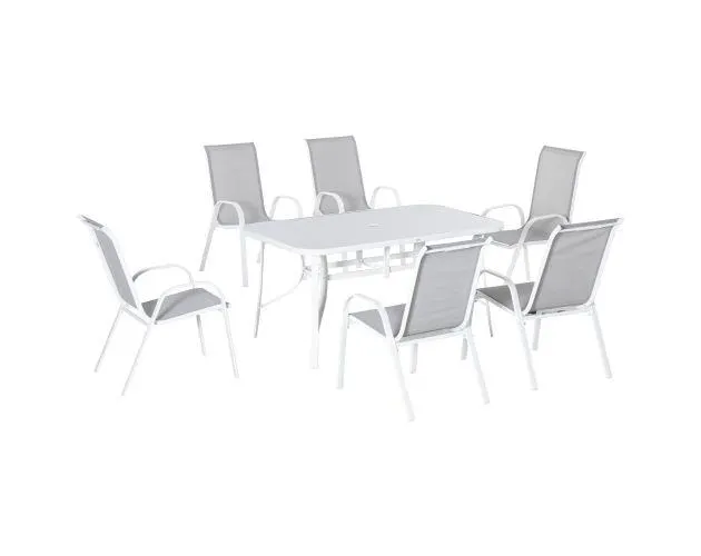 Muebles de jardín 150x90x71 cm metal, textilene color gris Outsunny