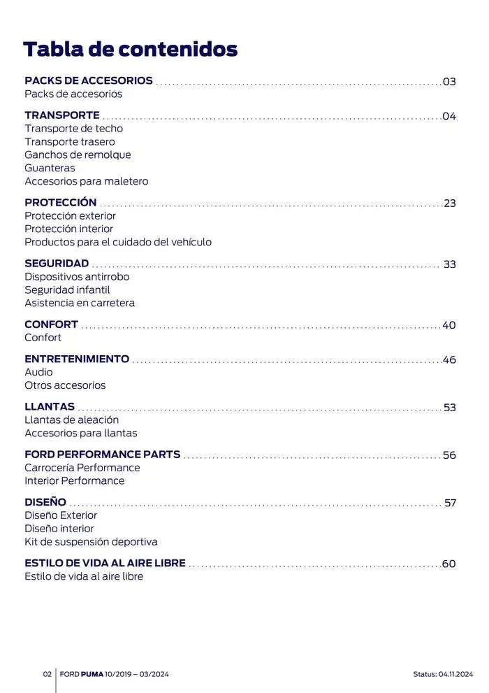 Catálogo de Ford de accesorios Ford Puma 13 de noviembre al 13 de noviembre 2025 - Página 2