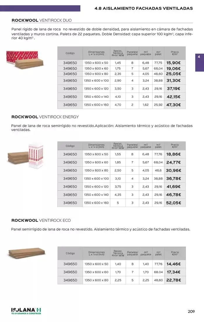 Catálogo de FACHADAS – TARIFA ISOLANA 2025 9 de enero al 30 de junio 2025 - Página 26