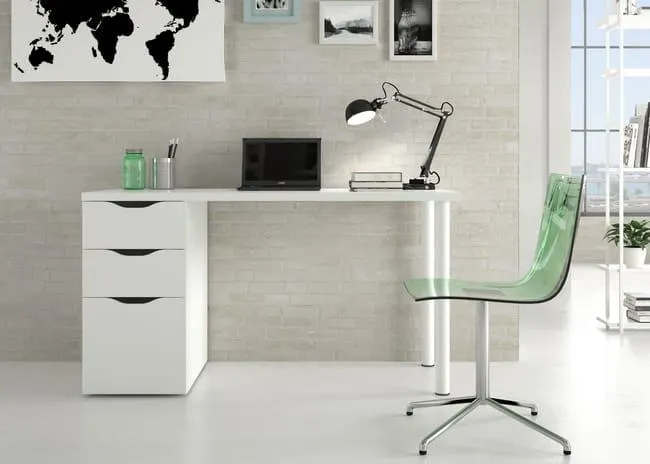 Mesa escritorio Athena blanco 138x60x74 cm