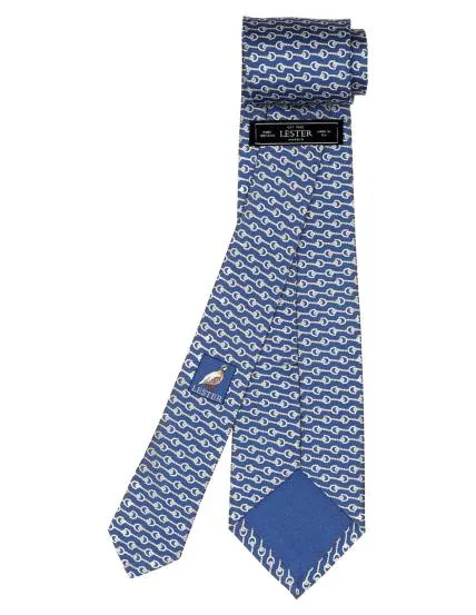 Corbata estribos horizontales Azul/blanco