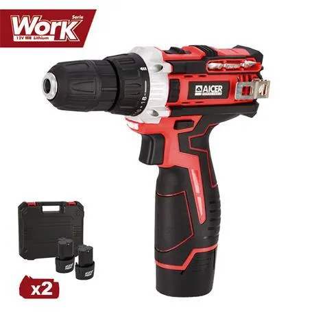 TALADRO 12V 2X2AH SERIE WORK AICER