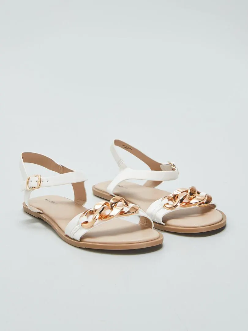 Sandalias con cadena - BLANCO