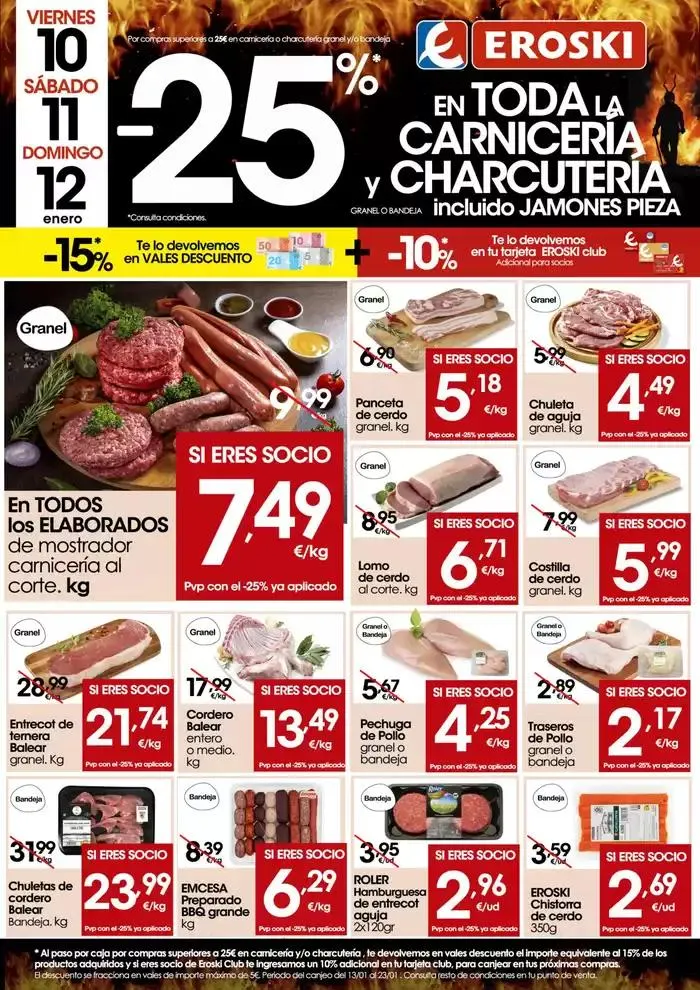 Catálogo de 25% de descuento en toda la carnicería y charcutería 8 de enero al 12 de enero 2025 - Página 1