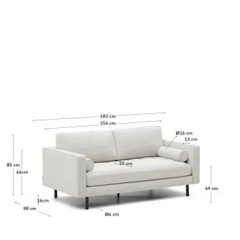 Sofá Debra 2 plazas de chenilla perla y patas con acabado wengué 182 cm FSC Mix Credit