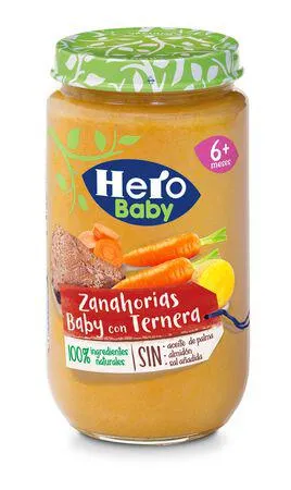 Tarro Hero baby zanahoria ternera desde 6meses 235g