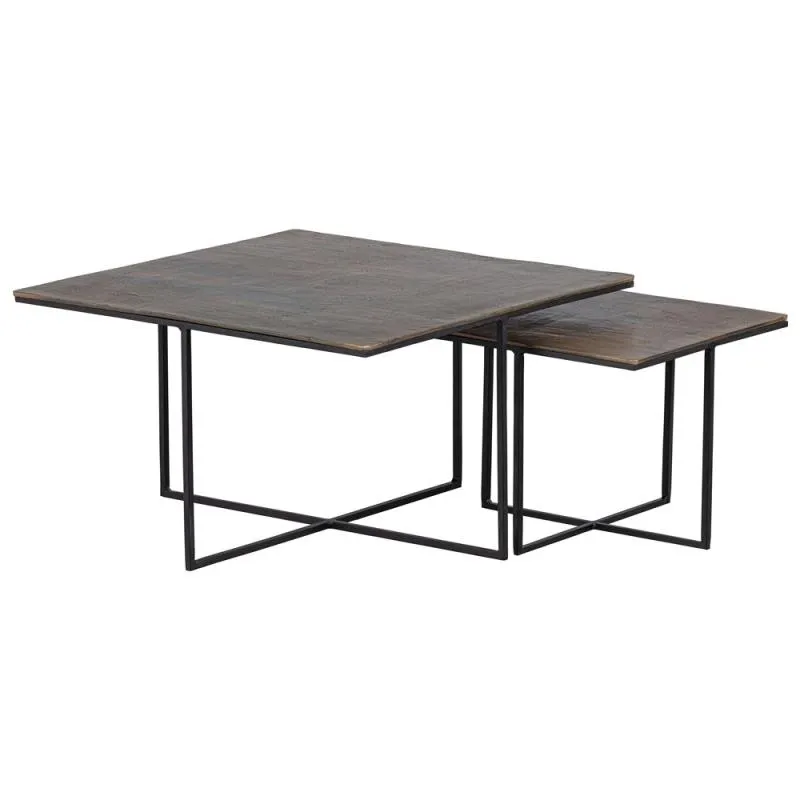 Juego de 2 mesas auxiliares Olan